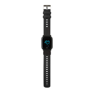 Fit Watch in TPU riciclato RCS nero - personalizzabile con logo