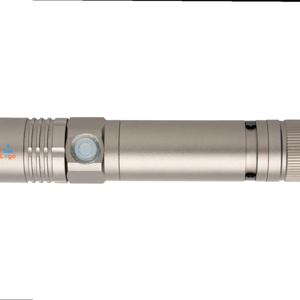 Flashlight 3W ricaricabile grigio - personalizzabile con logo
