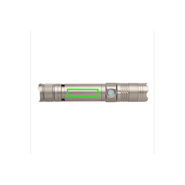 Flashlight 3W ricaricabile grigio - personalizzabile con logo