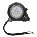 Flessometro 3m/16mm in plastica riciclata RCS 2 magneti grigio - personalizzabile con logo