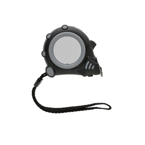 Flessometro 3m/16mm in plastica riciclata RCS 2 magneti grigio - personalizzabile con logo