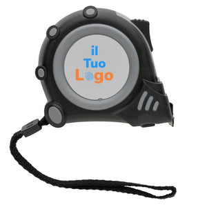 Flessometro 5m/16mm in plastica riciclata RCS grigio - personalizzabile con logo