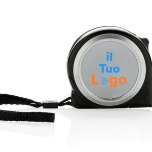 Flessometro 5m/19mm nero - personalizzabile con logo