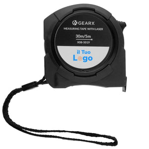 Flessometro 5M con laser 30M Gear X nero - personalizzabile con logo