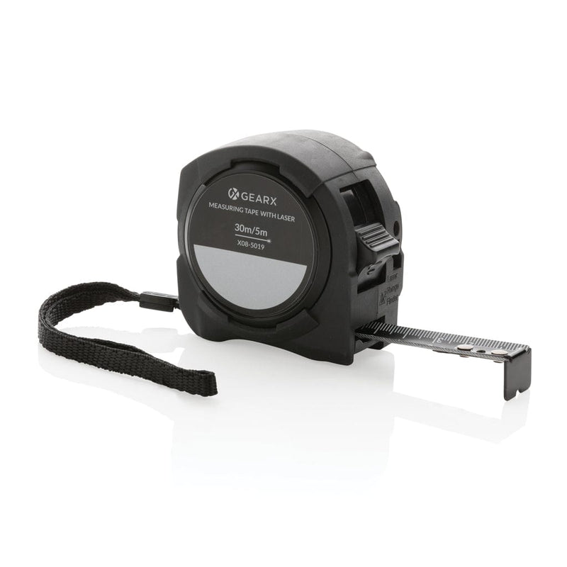 Flessometro 5M con laser 30M Gear X nero - personalizzabile con logo