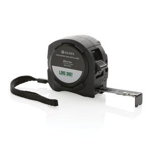 Flessometro 5M con laser 30M Gear X nero - personalizzabile con logo