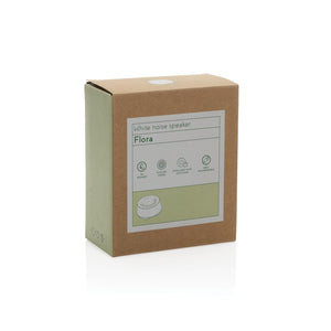 Flora speaker con rumore  in plastica riciclata RCS bianco - personalizzabile con logo