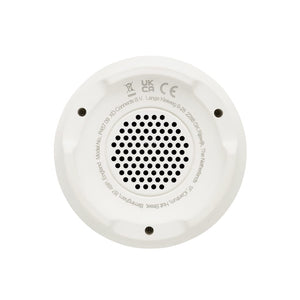 Flora speaker con rumore  in plastica riciclata RCS bianco - personalizzabile con logo