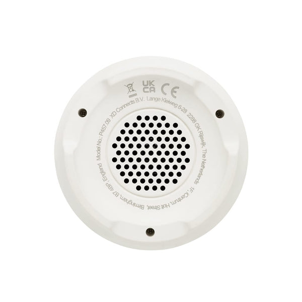 Flora speaker con rumore  in plastica riciclata RCS bianco - personalizzabile con logo