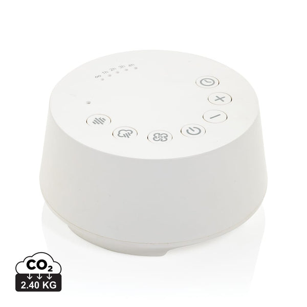 Flora speaker con rumore  in plastica riciclata RCS bianco - personalizzabile con logo