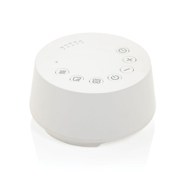 Flora speaker con rumore  in plastica riciclata RCS bianco - personalizzabile con logo