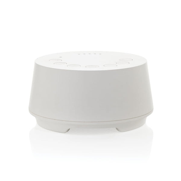 Flora speaker con rumore  in plastica riciclata RCS bianco - personalizzabile con logo