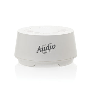 Flora speaker con rumore  in plastica riciclata RCS bianco - personalizzabile con logo