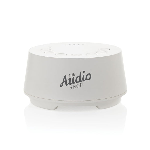 Flora speaker con rumore  in plastica riciclata RCS bianco - personalizzabile con logo