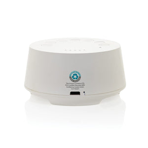 Flora speaker con rumore  in plastica riciclata RCS bianco - personalizzabile con logo