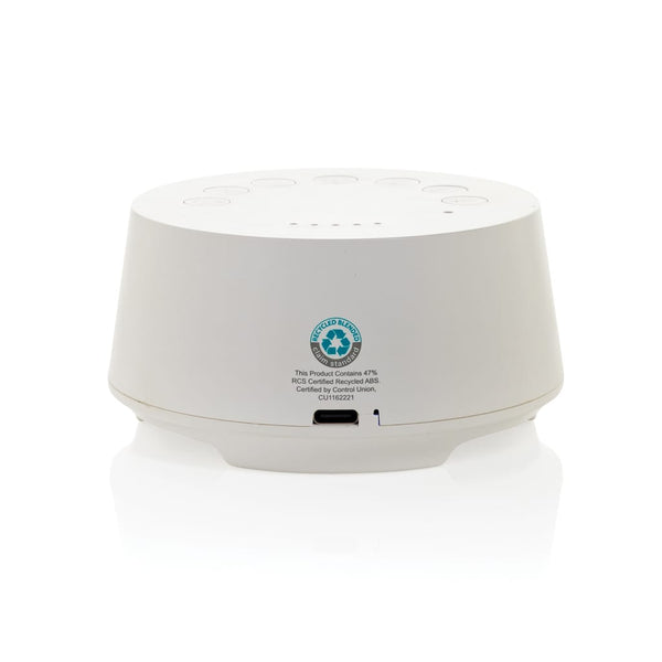 Flora speaker con rumore  in plastica riciclata RCS bianco - personalizzabile con logo