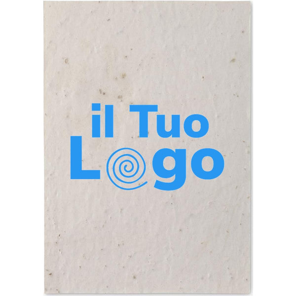 Foglio A5 in carta con semi bianco - personalizzabile con logo