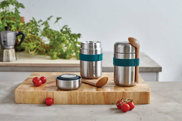 Food Flask Black+Blum 400 ml azzurro - personalizzabile con logo