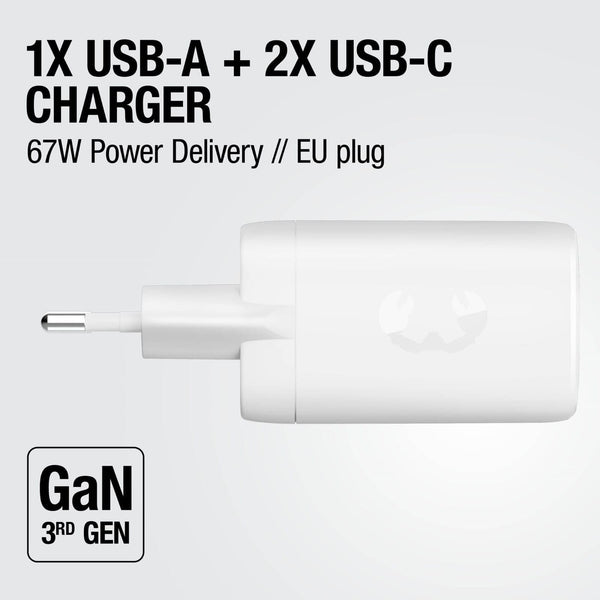 Fresh 'n Rebel caricatore rapido per laptop 67W GaN USB-C e USB-A - personalizzabile con logo