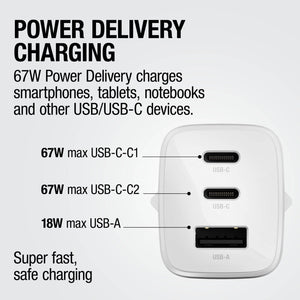 Fresh 'n Rebel caricatore rapido per laptop 67W GaN USB-C e USB-A - personalizzabile con logo
