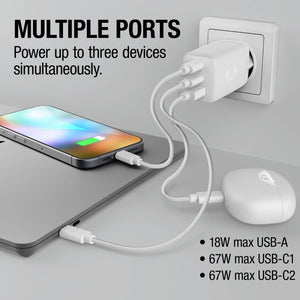 Fresh 'n Rebel caricatore rapido per laptop 67W GaN USB-C e USB-A - personalizzabile con logo
