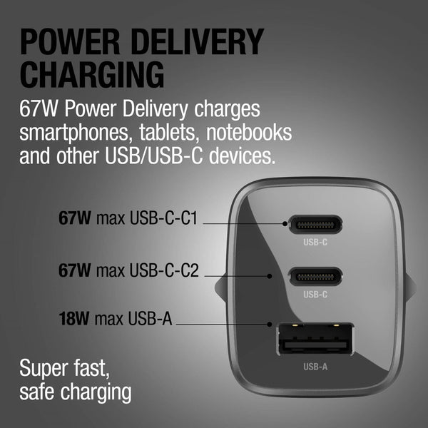 Fresh 'n Rebel caricatore rapido per laptop 67W GaN USB-C e USB-A - personalizzabile con logo