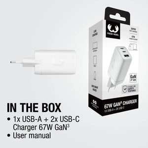 Fresh 'n Rebel caricatore rapido per laptop 67W GaN USB-C e USB-A - personalizzabile con logo