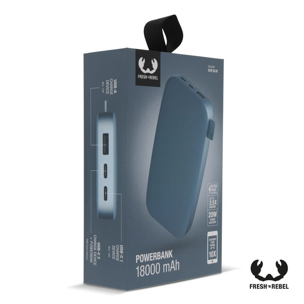 Fresh 'n Rebel Powerbank 18.000mAh USB-C Ultra Fast Charging 20W - personalizzabile con logo