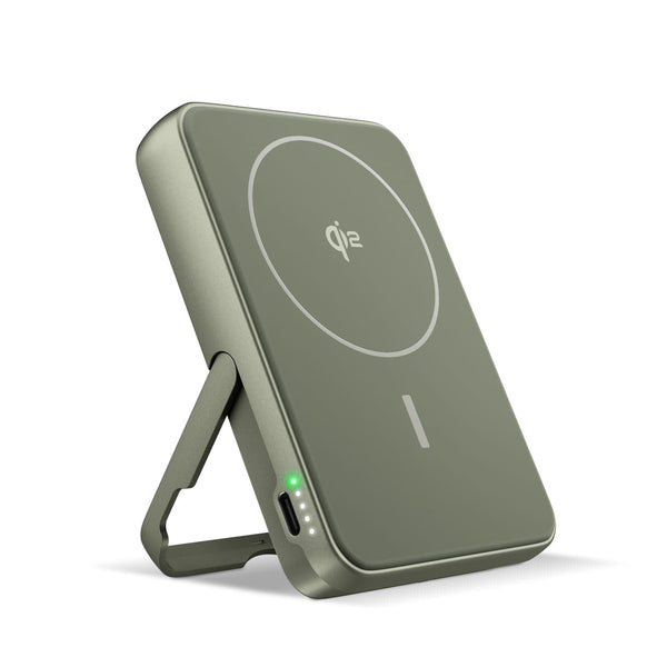 Fresh 'n Rebel Powerbank wireless 10000 mAh compatibile con MagSafe Dried Green - personalizzabile con logo
