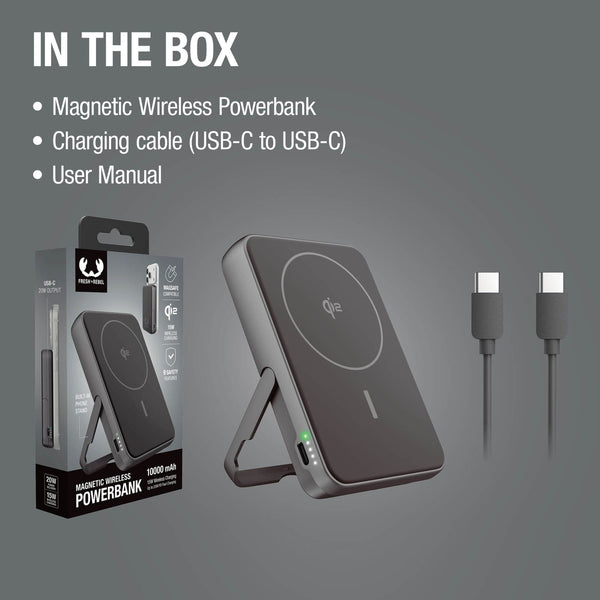 Fresh 'n Rebel Powerbank wireless 10000 mAh compatibile con MagSafe - personalizzabile con logo