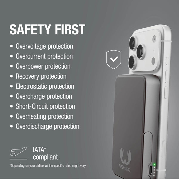 Fresh 'n Rebel Powerbank wireless 10000 mAh compatibile con MagSafe - personalizzabile con logo