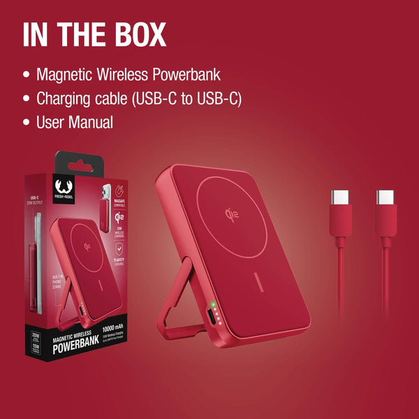 Fresh 'n Rebel Powerbank wireless 10000 mAh compatibile con MagSafe - personalizzabile con logo