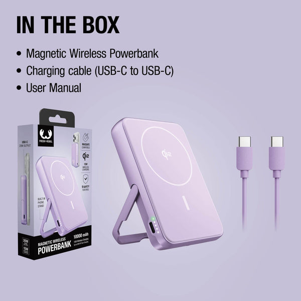 Fresh 'n Rebel Powerbank wireless 10000 mAh compatibile con MagSafe - personalizzabile con logo