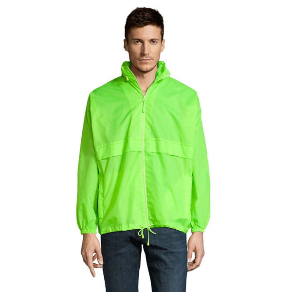 Giacca  A Vento Surf Unisex verde calce / XS - personalizzabile con logo
