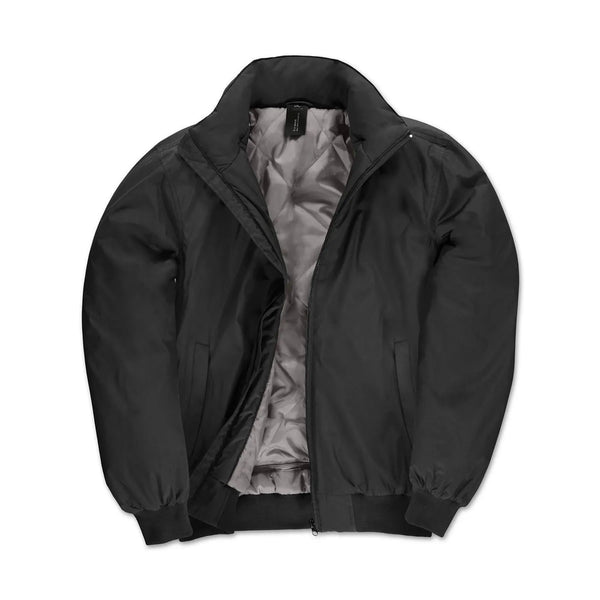 Giacca Crew Bomber Uomo nero / S - personalizzabile con logo