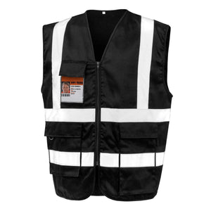 Giacca Heavy Duty Polycotton Security Vest nero / S - personalizzabile con logo