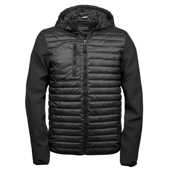 Giacca Hooded Crossover nero / S - personalizzabile con logo