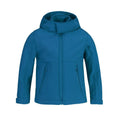 Giacca Hooded Softshell Bimbo azzurro / 5-6 - personalizzabile con logo