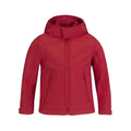 Giacca Hooded Softshell Bimbo rosso / 5-6 - personalizzabile con logo