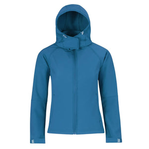 Giacca Hooded Softshell Donna azzurro / XS - personalizzabile con logo