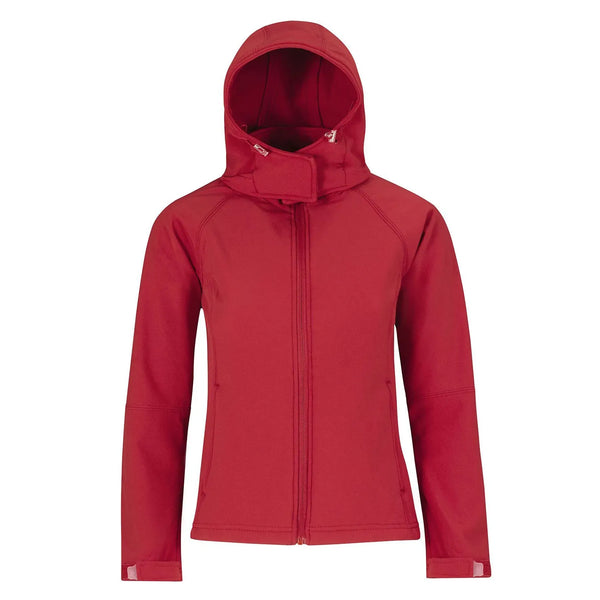Giacca Hooded Softshell Donna rosso / XS - personalizzabile con logo
