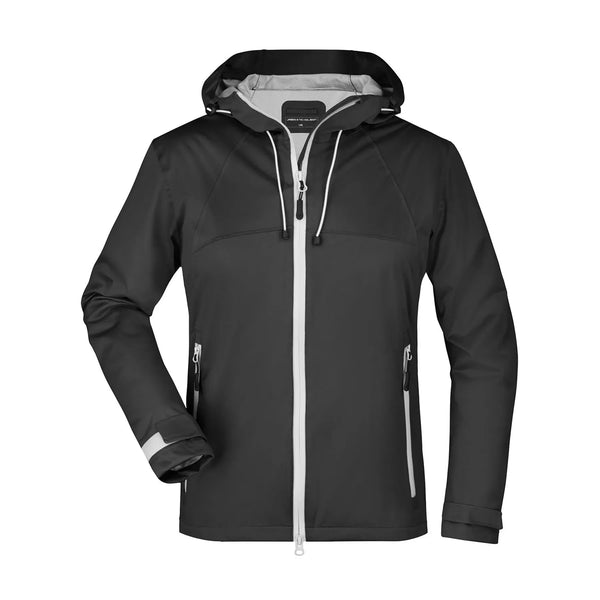 Giacca in softshell donna black/silver / S - personalizzabile con logo