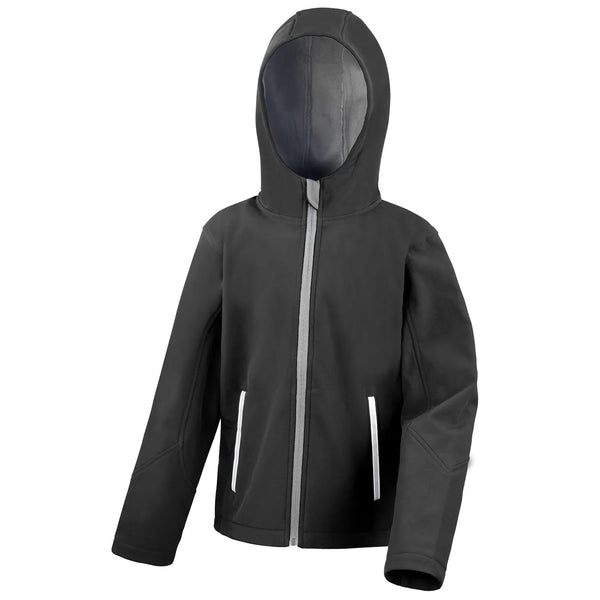 Giacca Junior  Soft Shell nero / XS - personalizzabile con logo