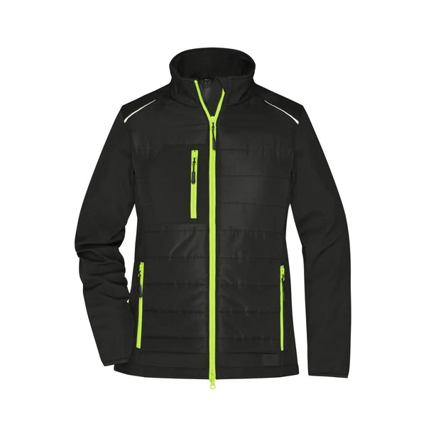 Giacca Ladies Hybrid black/neon-yellow / XS - personalizzabile con logo