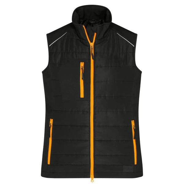 Giacca Ladies Hybrid Vest black/neon-orange / XS - personalizzabile con logo