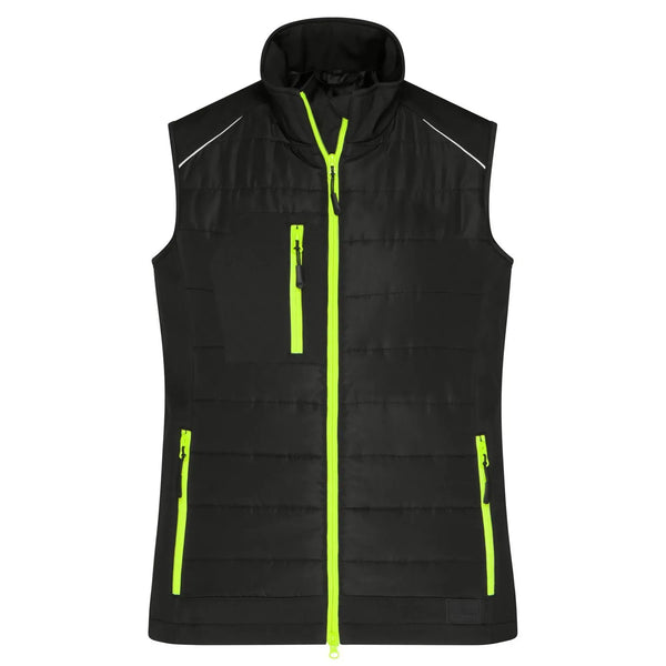 Giacca Ladies Hybrid Vest black/neon-yellow / XS - personalizzabile con logo