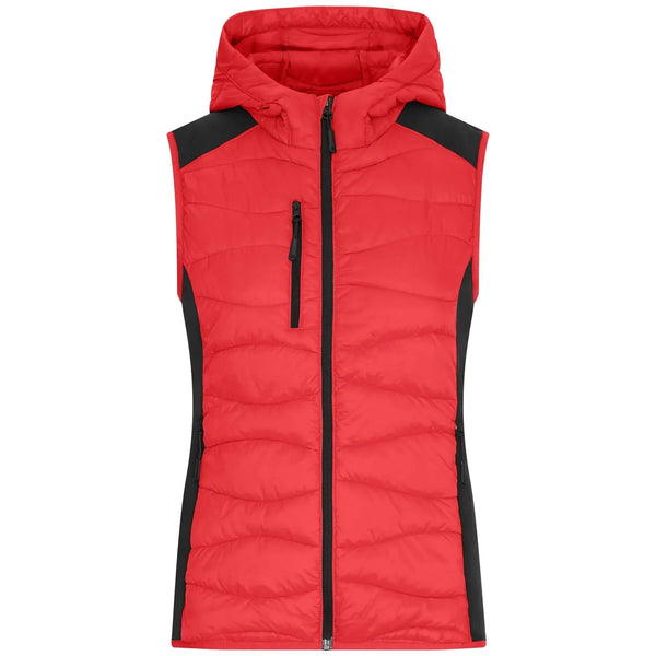 Giacca Ladies Hybrid Vest rosso / XS - personalizzabile con logo