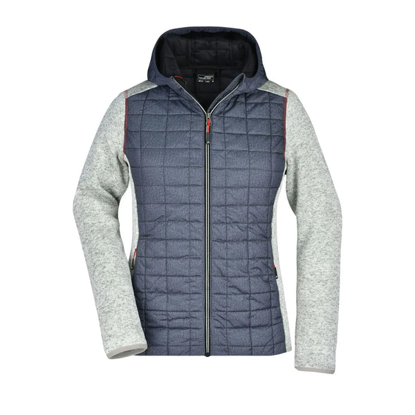 Giacca Ladies Knitted Hybrid light-melange/anthracite-melange / S - personalizzabile con logo