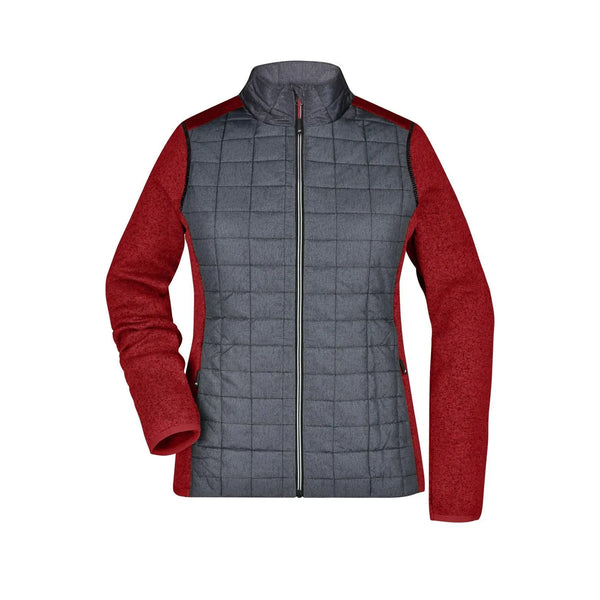 Giacca Ladies Knitted Hybrid rosso / XS - personalizzabile con logo