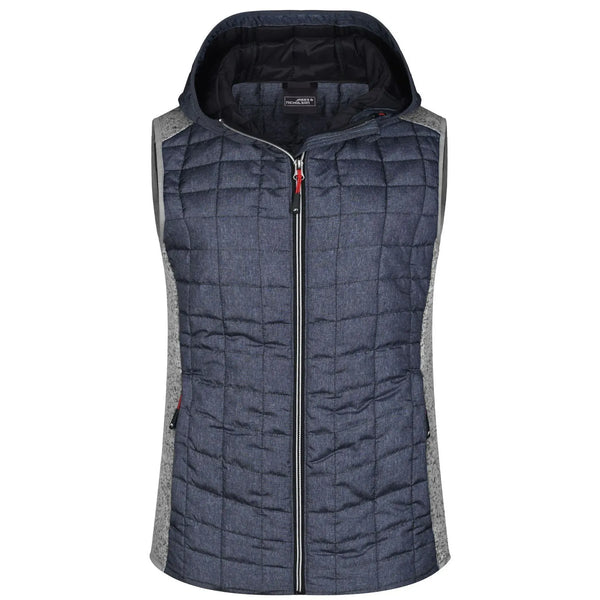 Giacca Ladies Knitted Hybrid Vest light-melange/anthracite-melan / S - personalizzabile con logo